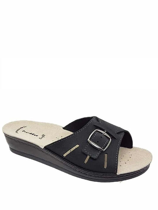 Bella Women's Flat Sandals Anatomic in Black Color