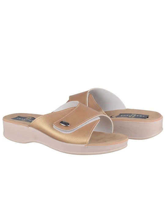 Vesna Women's Flat Sandals Anatomic in Gold Color