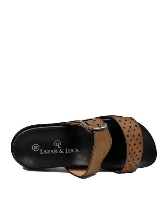 Women's Flat Sandals Anatomic in Brown Color