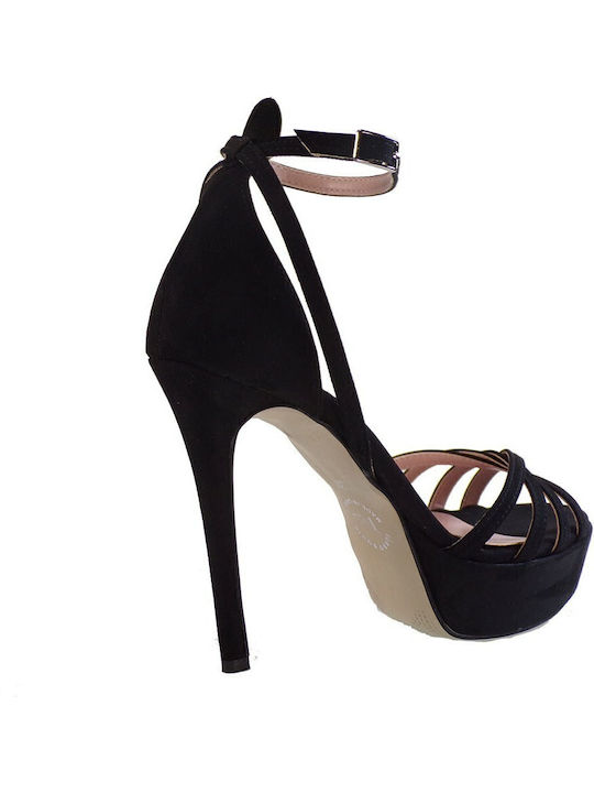Suede Sandalen Schwarz