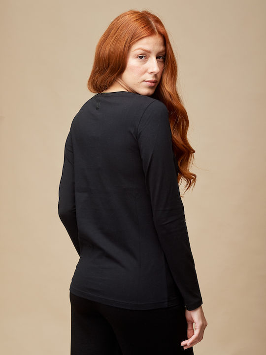 Edward Jeans Women's Long Sleeve Sport Blouse Black