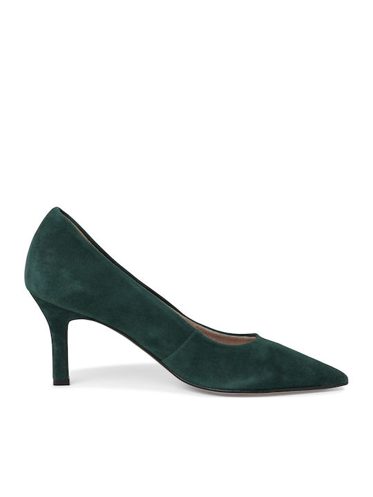Leather Green Medium Heels
