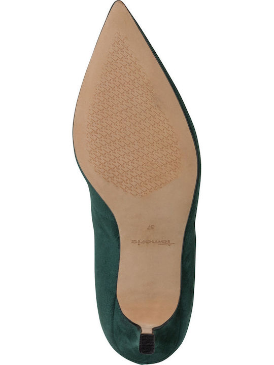 Leather Green Medium Heels