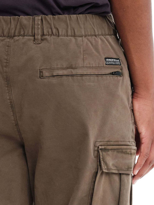Trousers Cargo Elastic in Regular Fit Dark Olive