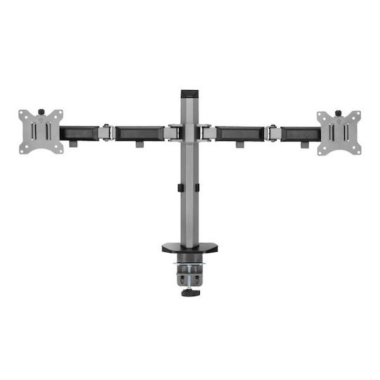 White Shark Amenhotep II Desk Mount for 2 Screens up to 32 Inches Silver