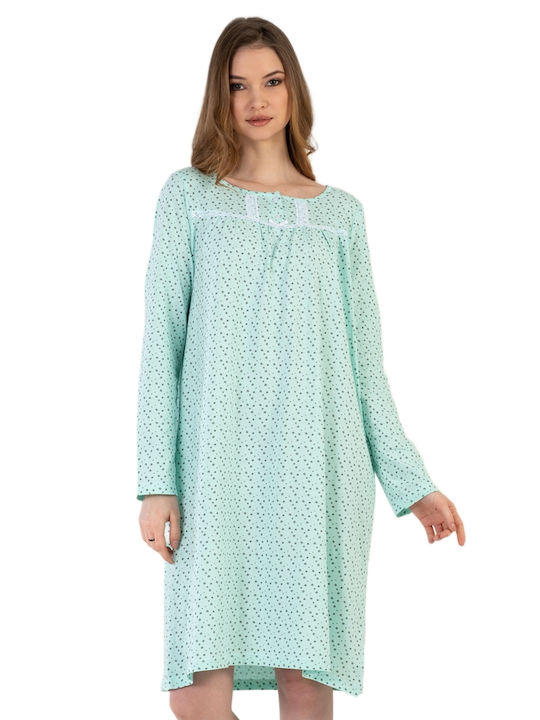 Vienetta Secret Winter Women's Nightdress Turquoise