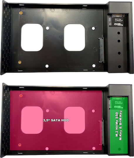 LC-Power Case for 2 Hard Drives 3.5" PCI Express / SATA III with Connection USB 3.2