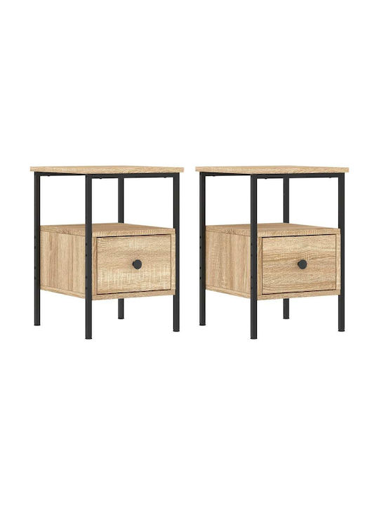 Wooden Bedside Tables 2pcs 34x36x50cm