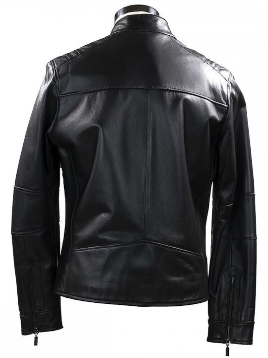 Leather men's jacket Ageridis M-525-blk Black