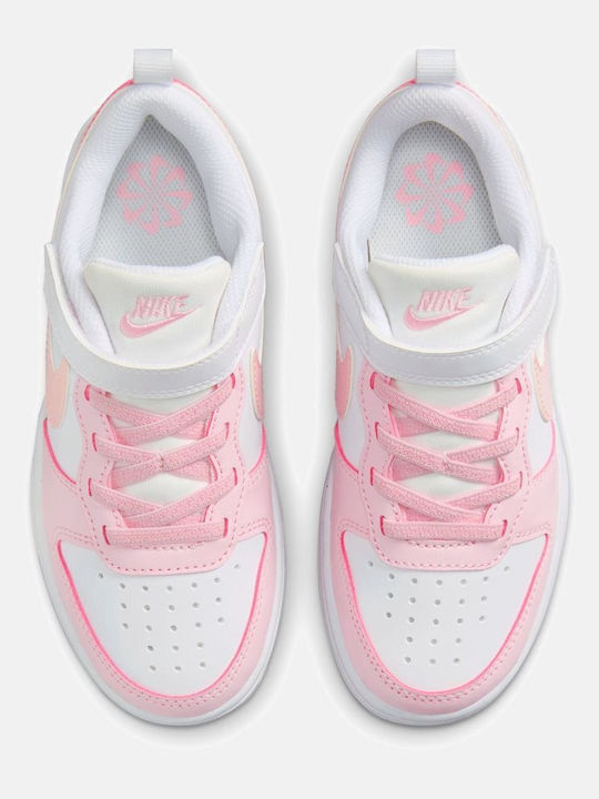 Court Borough Low Recraft Kids Sneakers with Scratch White / Pink Foam