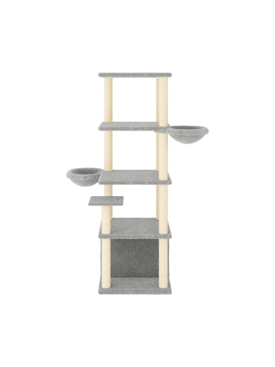 vidaXL Scratching Post Cat Trees Gray 4 levels 97x74.5x147cm