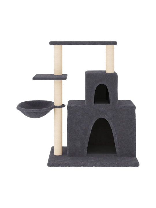 vidaXL Cat Tree Dark Grey 83 cm with Sisal Scratching Posts Scratching Post Cat Trees Gray 4 levels 61x35x83cm