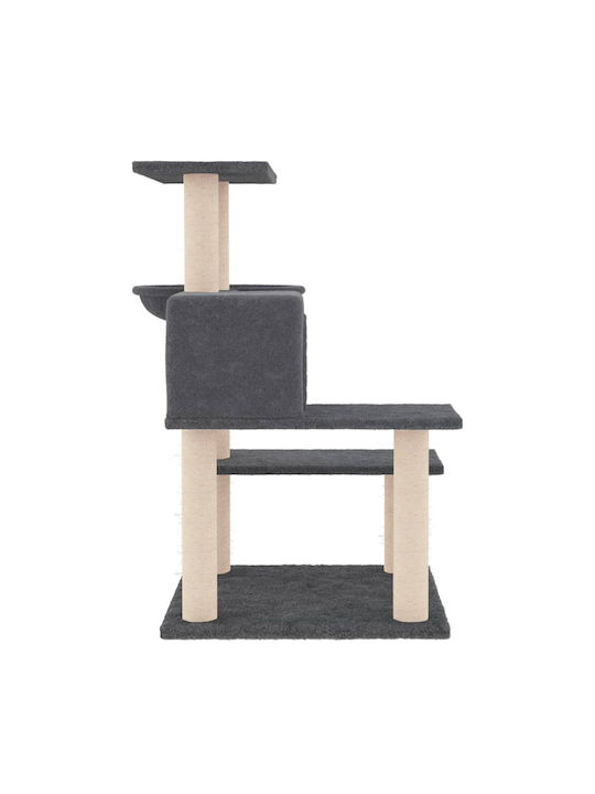 vidaXL Cat Tree Dark Grey 82.5 cm with Sisal Scratching Posts Grey Ονυχοδρόμιο Γατόδεντρο Γκρι 72.5x59.5x82.5εκ.