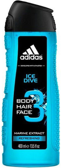 adidas Ice Dive Bubble Bath Gel for Men Citrus Fruits Scent 400ml