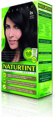 Naturtint Permanent Hair Color Set Hair Dye no Ammonia 1N Ebony Black 165ml