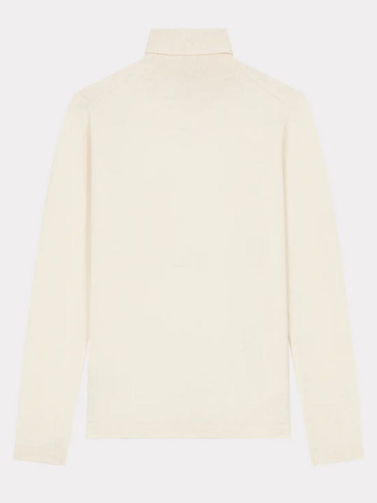 Women's Long Sleeve Sweater Woolen Turtleneck Beige