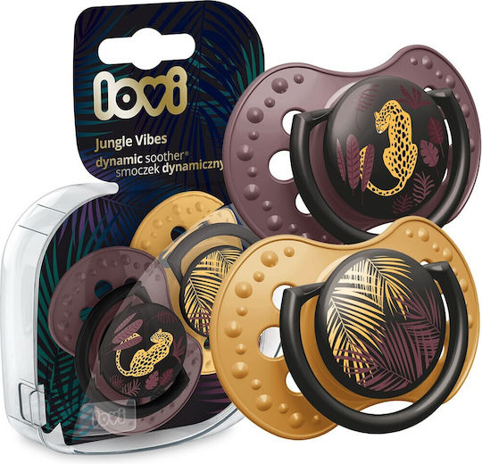 Lovi Baby Jungle Vibes Pacifiers Silicone Brown Gold for 3-6 months 2pcs