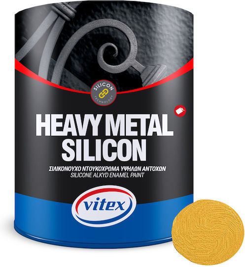 Vitex Βερνικόχρωμα Αντισκωριακό Διαλύτου Heavy Metal Silicon 0.375lt Χρυσό Μεταλιζέ