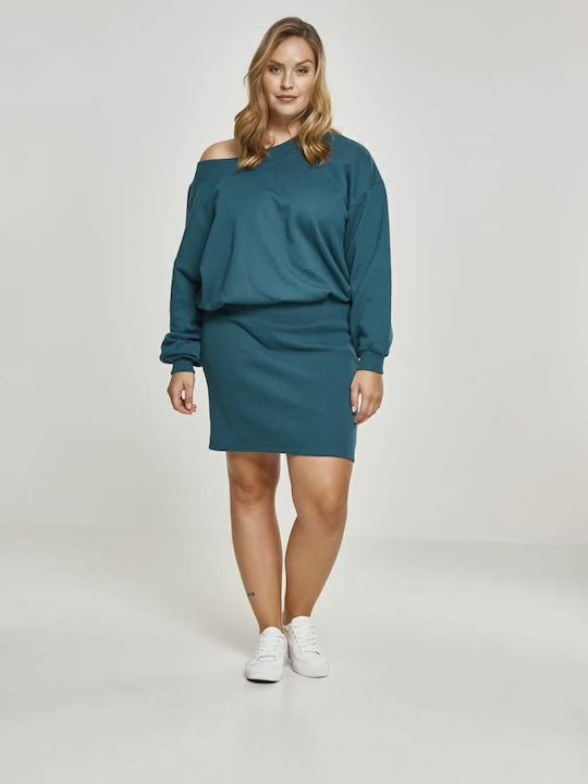 Mini Kleid Rollkragen Braun