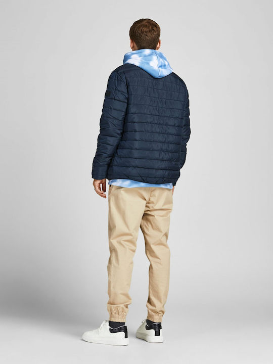 Jack & Jones Ανδρικό Χειμωνιάτικο Μπουφάν Puffer Αντιανεμικό Μπλε