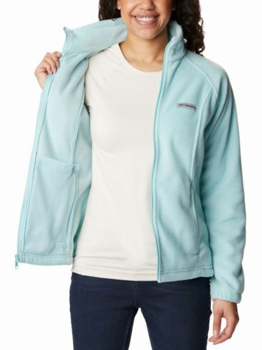 Benton Springs Women's Cardigan with Zipper Turquoise