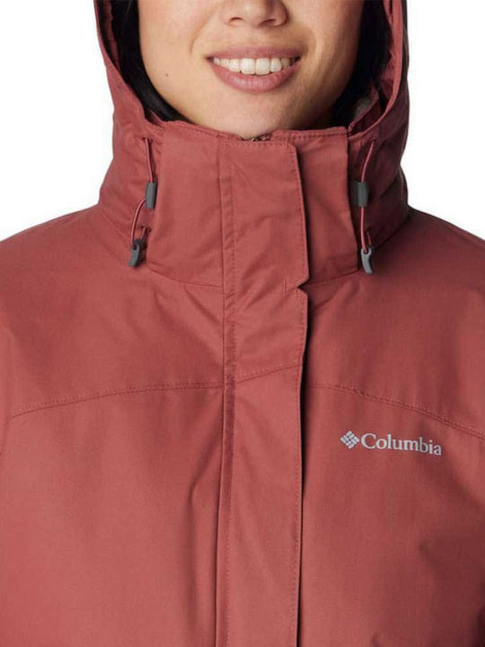 Bugaboo II Fleece Interchange 3 In 1 Women's Short Lifestyle Jacket for Winter with Hood Beetroot