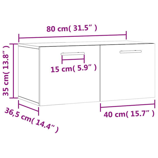 vidaXL Bathroom Cabinet L80xW36.5xH35cm Oak