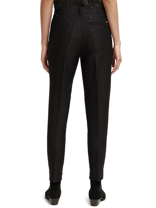 Scotch & Soda Women's Fabric Trousers in Slim Fit Black