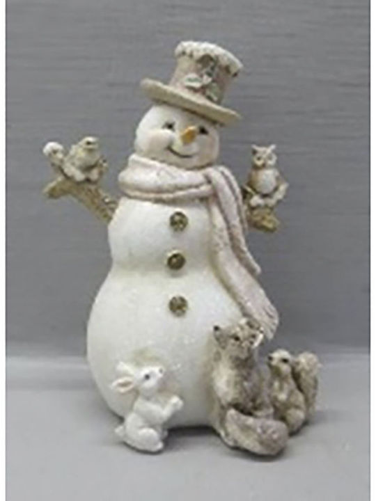 Iliadis Christmas Plastic Figure SNowman Beige Height 16cm