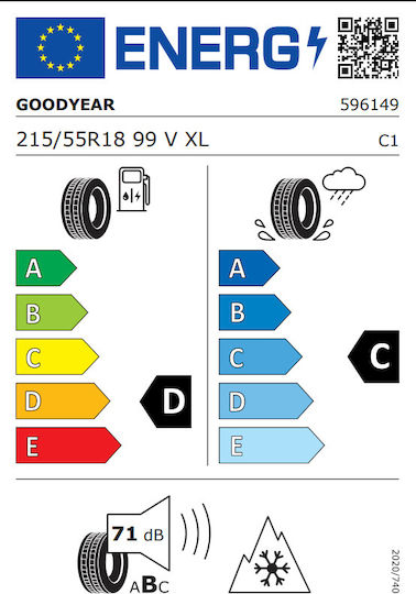 Goodyear UltraGrip Performance + 215/55R18 99V XL Anvelopă De Iarnă Pentru 4x4 / SUV Auto