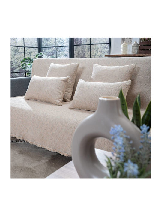 Teoran Harlem Three-Seater Sofa Throw Chenille 180x300cm Yellow