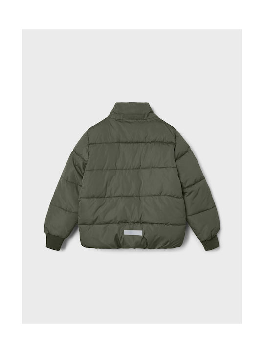 Name It Boys Quilted Coat Green with Ηood