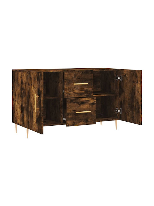 Sideboard Wooden with Drawers Smoky Oak 100x36x60cm