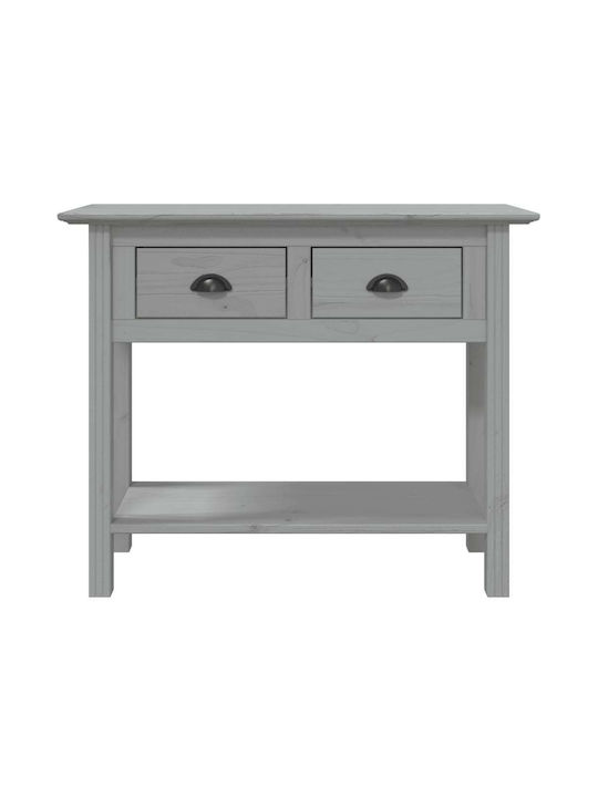 Solid Wood Console Table Gray L90xW34.5xH73cm
