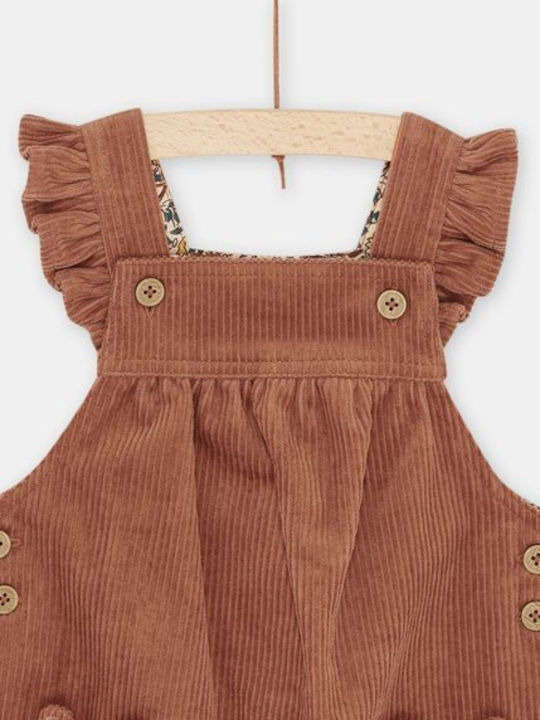 Dpam Girls Corduroy Dungaree Brown