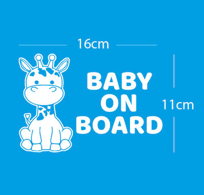 Boy / Girl Baby on Board Car Sign White Sticker