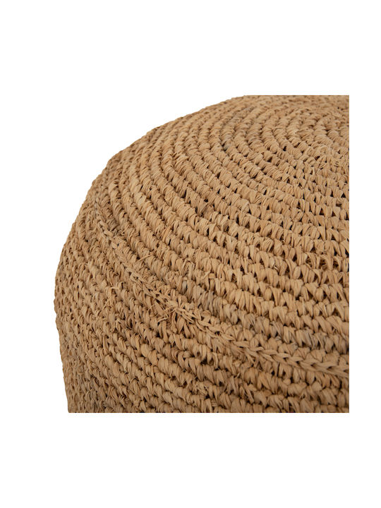 Stool For Living Room Wicker Aoni Beige 48x48x37cm