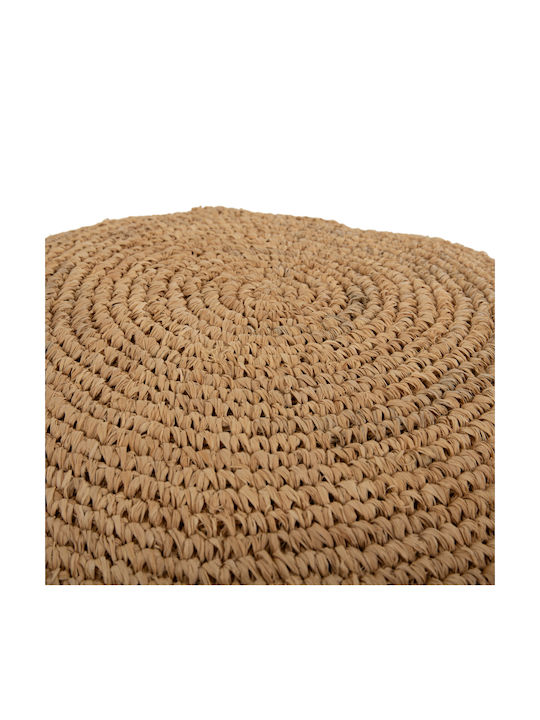 Stool For Living Room Wicker Aoni Beige 48x48x37cm