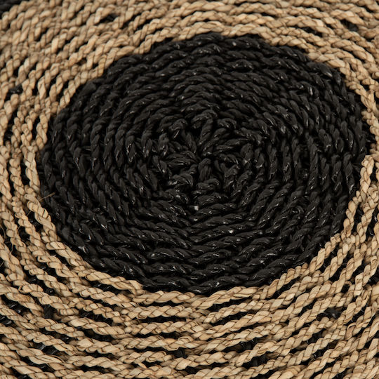Stool For Living Room Wicker Saroni Black 60x60x35cm