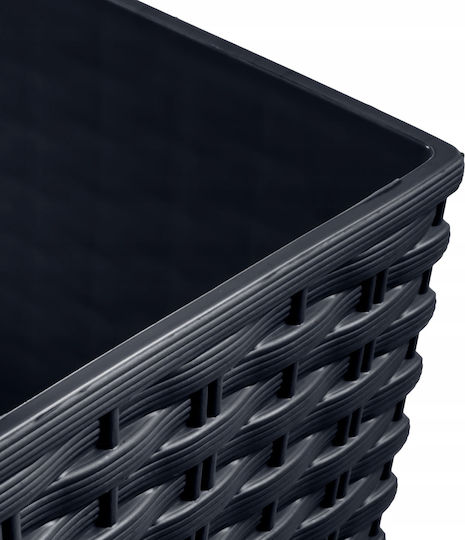 Prosperplast DRTS170 Саксия Ратан Сив Със стойка 17x17x32.5εκ.