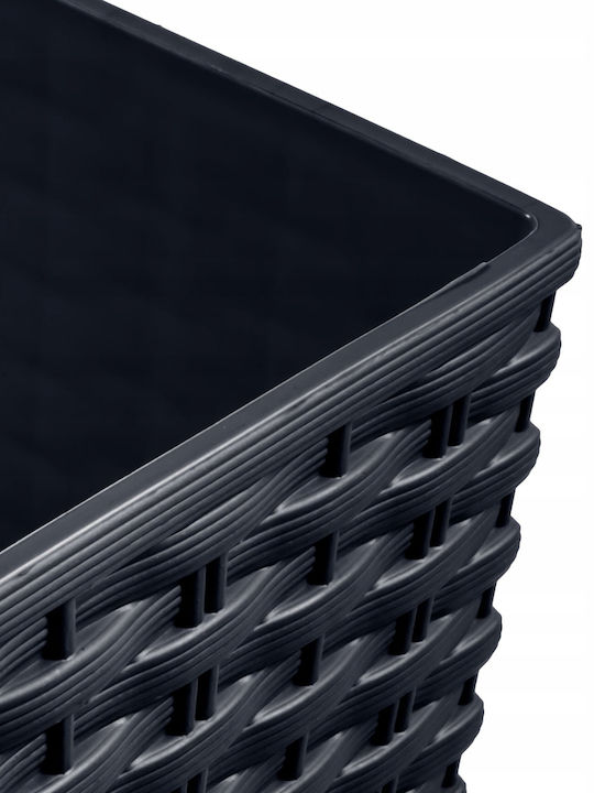 Prosperplast DRTS300 Übertopf Rattan Gray mit Gestell 29x29x55εκ.