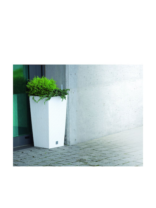 Prosperplast DRTS300 Übertopf Rattan Gray mit Gestell 29x29x55εκ.