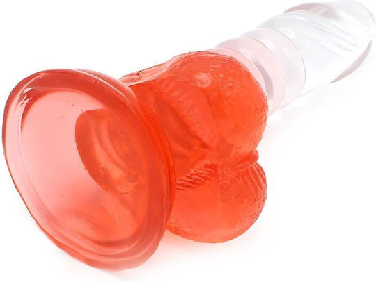 Kiotos Realistisches Dildo mit Hoden und Saugnapf Rot 15,5cm