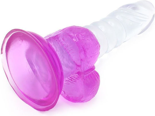 Kiotos Ρεαλιστικό Dildo με Όρχεις και Βεντούζα Μωβ 15.5cm
