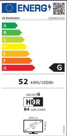LG Smart Τηλεόραση 42" 4K UHD OLED OLED42C32LA HDR (2022)