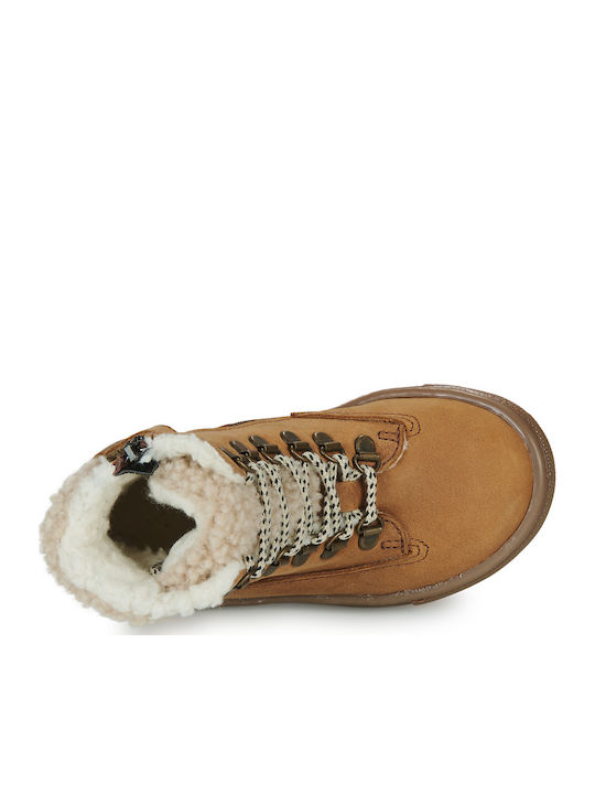 Lederne Kinderstiefel mit Reißverschluss Braun -C