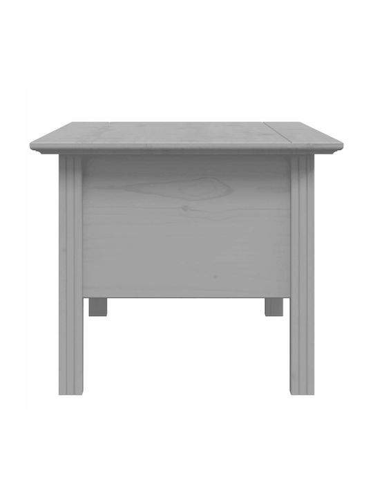 Central Rectangular Coffee Table Made of Solid Wood with Drawers Gray M100xW55xH45cm