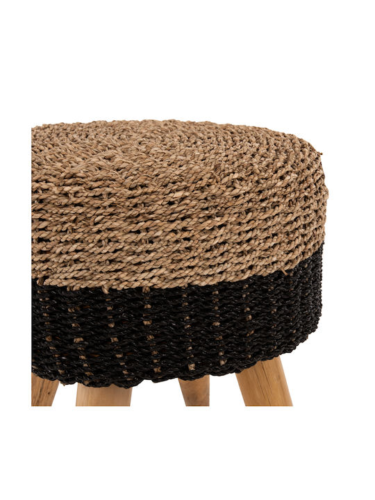 Stool For Living Room Wicker Black 43x43x45cm