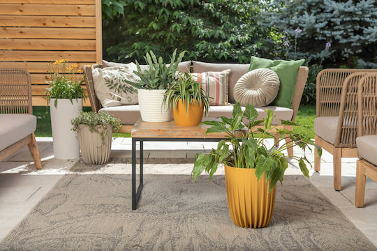 Lamela Mira Kunststoff Blumentopf Grau 19x19x22,6 cm