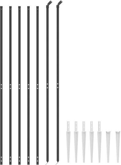 vidaXL Plasă de sârmă Galvanizat cu Îmbrăcăminte din PVC Module Gri 1.6x10m